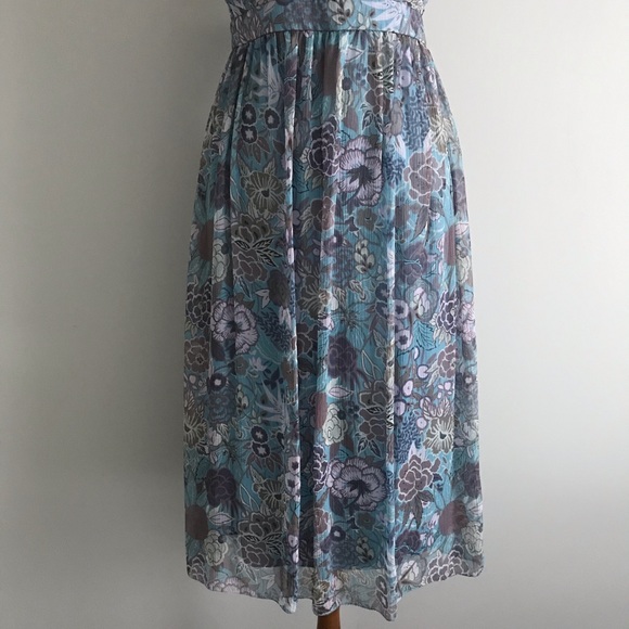 SABA Floral 100% Silk Strappy Midi Dress - Picture 5 of 13